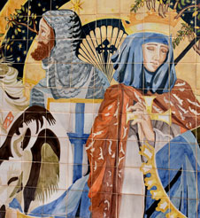 Painel de azulejos evocativo da possível passagem de D. Henrique e D. Teresa pela Correlhã, no ano de 1097